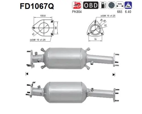 FD1067Q AS Сажевый / частичный фильтр, система выхлопа ОГ (фото 1)