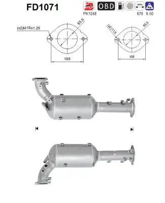 FD1071 AS Сажевый / частичный фильтр, система выхлопа ОГ (фото 1)