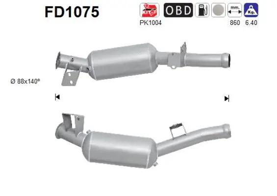 FD1075 AS Сажевый / частичный фильтр, система выхлопа ОГ (фото 1)