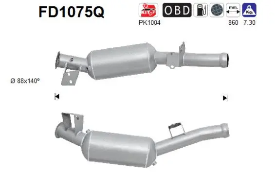 FD1075Q AS Сажевый / частичный фильтр, система выхлопа ОГ (фото 1)