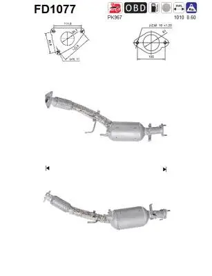 FD1077 AS Сажевый / частичный фильтр, система выхлопа ОГ (фото 1)