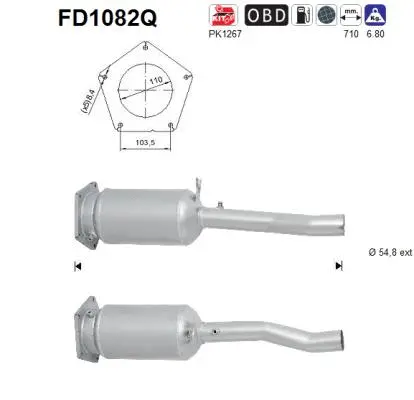 FD1082Q AS Сажевый / частичный фильтр, система выхлопа ОГ (фото 1)