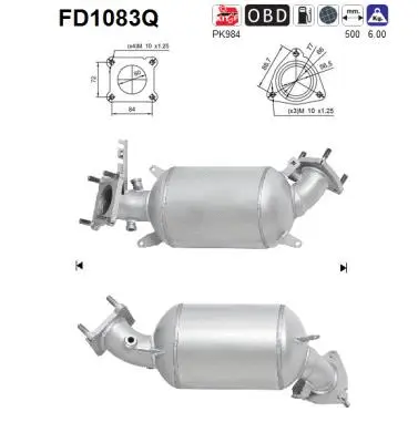 FD1083Q AS Сажевый / частичный фильтр, система выхлопа ОГ (фото 1)