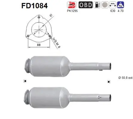 FD1084 AS Сажевый / частичный фильтр, система выхлопа ОГ (фото 1)