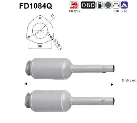 FD1084Q AS Сажевый / частичный фильтр, система выхлопа ОГ (фото 1)