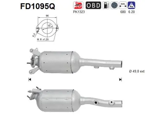 FD1095Q AS Сажевый / частичный фильтр, система выхлопа ОГ (фото 1)