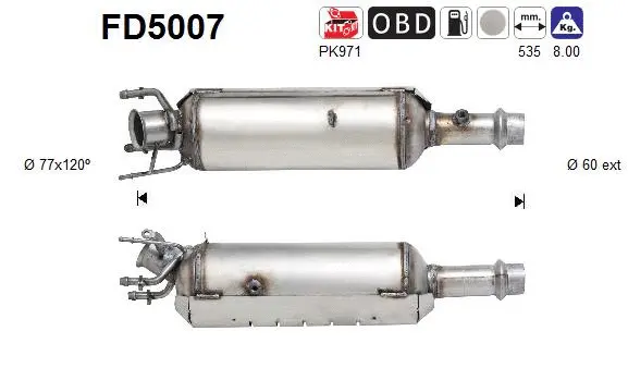 FD5007 AS Сажевый / частичный фильтр, система выхлопа ОГ (фото 1)