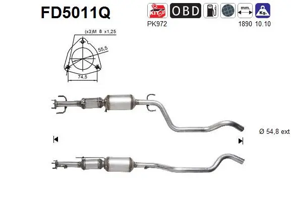 FD5011Q AS Сажевый / частичный фильтр, система выхлопа ОГ (фото 1)