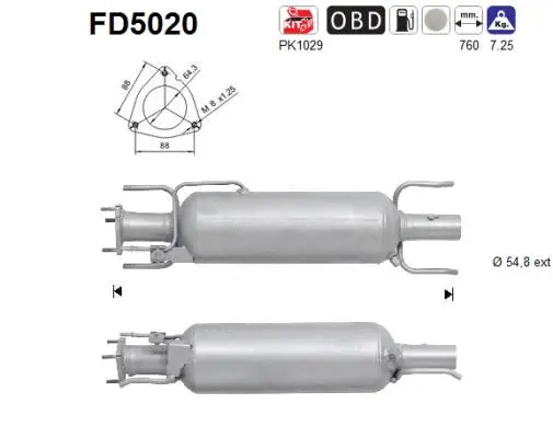 FD5020 AS Сажевый / частичный фильтр, система выхлопа ОГ (фото 1)