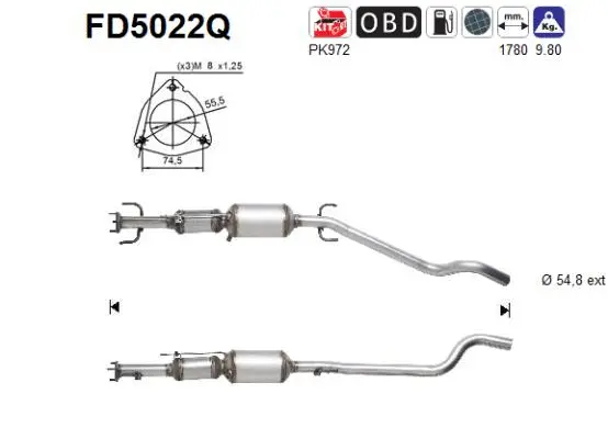 FD5022Q AS Сажевый / частичный фильтр, система выхлопа ОГ (фото 1)