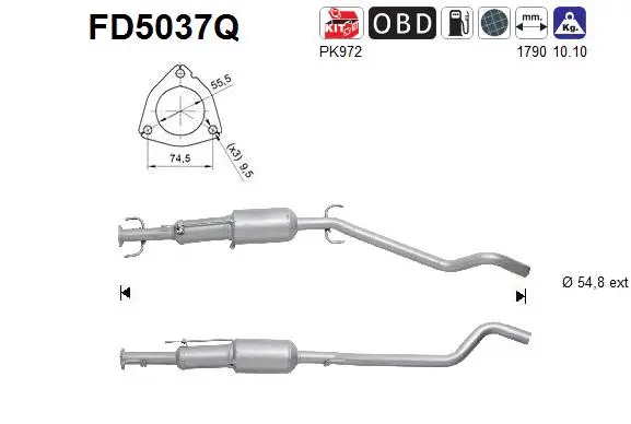 FD5037Q AS Сажевый / частичный фильтр, система выхлопа ОГ (фото 1)