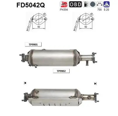 FD5042Q AS Сажевый / частичный фильтр, система выхлопа ОГ (фото 1)