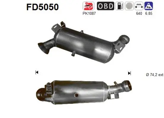 FD5050 AS Сажевый / частичный фильтр, система выхлопа ОГ (фото 1)