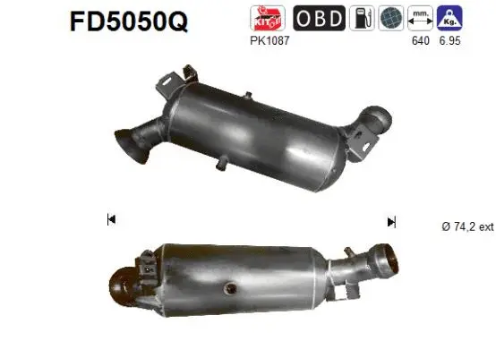 FD5050Q AS Сажевый / частичный фильтр, система выхлопа ОГ (фото 1)