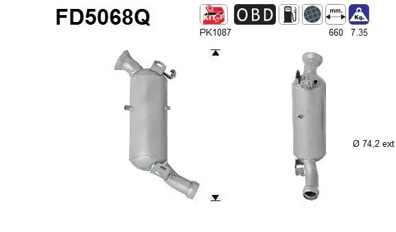 FD5068Q AS Сажевый / частичный фильтр, система выхлопа ОГ (фото 1)