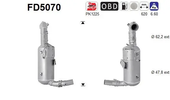 FD5070 AS Сажевый / частичный фильтр, система выхлопа ОГ (фото 1)