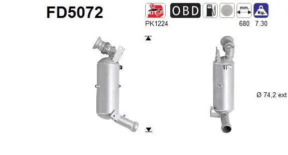 FD5072 AS Сажевый / частичный фильтр, система выхлопа ОГ (фото 1)
