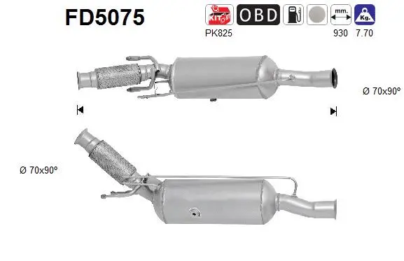 FD5075 AS Сажевый / частичный фильтр, система выхлопа ОГ (фото 1)