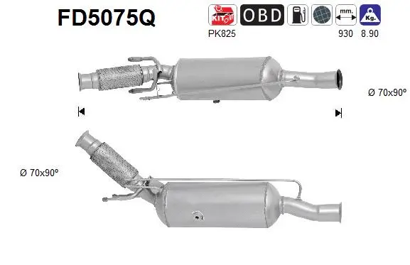 FD5075Q AS Сажевый / частичный фильтр, система выхлопа ОГ (фото 1)