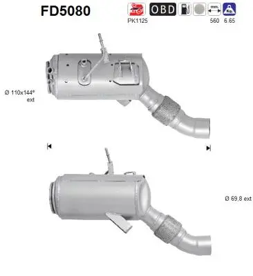 FD5080 AS Сажевый / частичный фильтр, система выхлопа ОГ (фото 1)