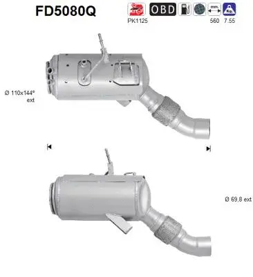 FD5080Q AS Сажевый / частичный фильтр, система выхлопа ОГ (фото 1)