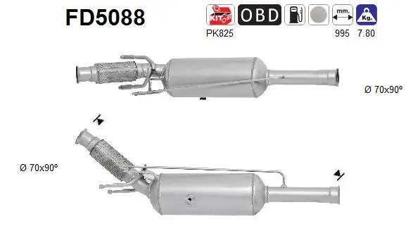 FD5088 AS Сажевый / частичный фильтр, система выхлопа ОГ (фото 1)