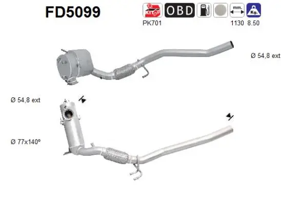 FD5099 AS Сажевый / частичный фильтр, система выхлопа ОГ (фото 1)