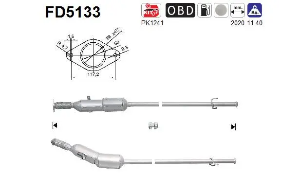 FD5133 AS Сажевый / частичный фильтр, система выхлопа ОГ (фото 1)