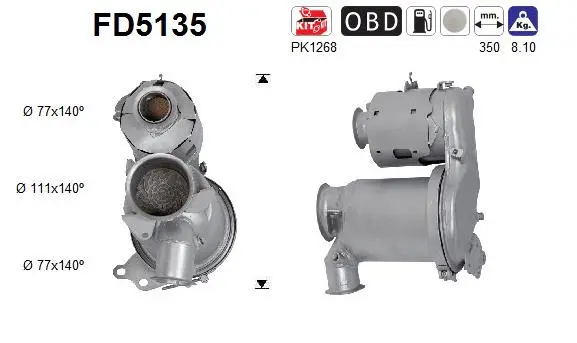 FD5135 AS Сажевый / частичный фильтр, система выхлопа ОГ (фото 1)