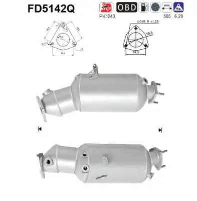 FD5142Q AS Сажевый / частичный фильтр, система выхлопа ОГ (фото 1)