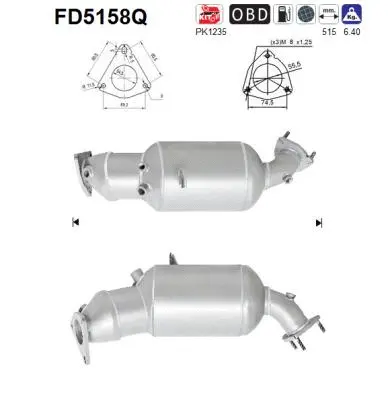 FD5158Q AS Сажевый / частичный фильтр, система выхлопа ОГ (фото 1)