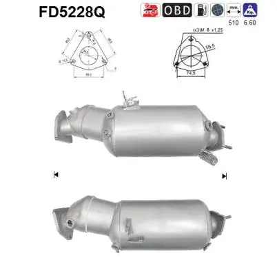 FD5228Q AS Сажевый / частичный фильтр, система выхлопа ОГ (фото 1)