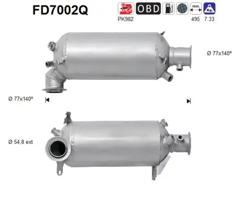 FD7002Q AS Сажевый / частичный фильтр, система выхлопа ОГ (фото 1)