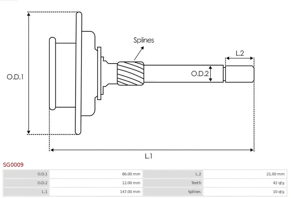 SG0009 AS-PL Кольцевая шестерня, планетарный механизм (стартер) (фото 4)