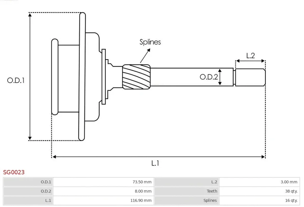 SG0023 AS-PL Кольцевая шестерня, планетарный механизм (стартер) (фото 3)