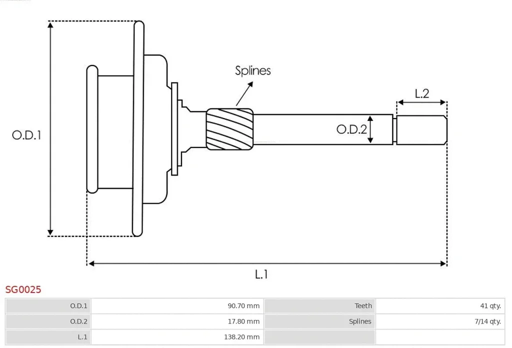 SG0025 AS-PL Кольцевая шестерня, планетарный механизм (стартер) (фото 3)