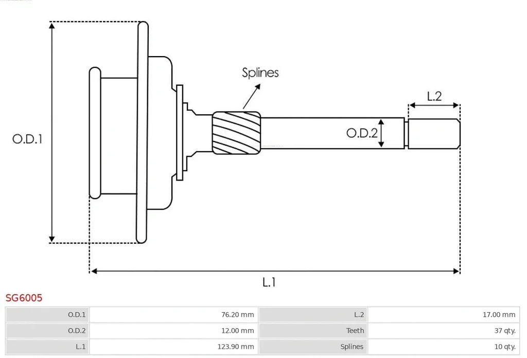 SG6005 AS-PL Кольцевая шестерня, планетарный механизм (стартер) (фото 4)