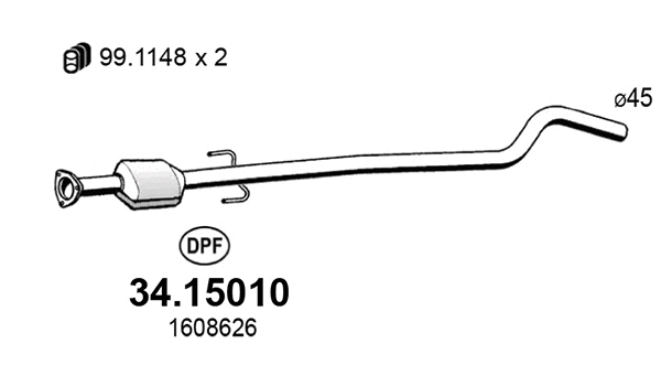 34.15010 ASSO Сажевый / частичный фильтр, система выхлопа ОГ (фото 1)