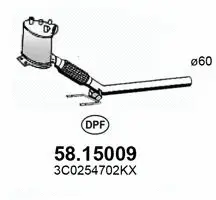 58.15009 ASSO Сажевый / частичный фильтр, система выхлопа ОГ (фото 1)