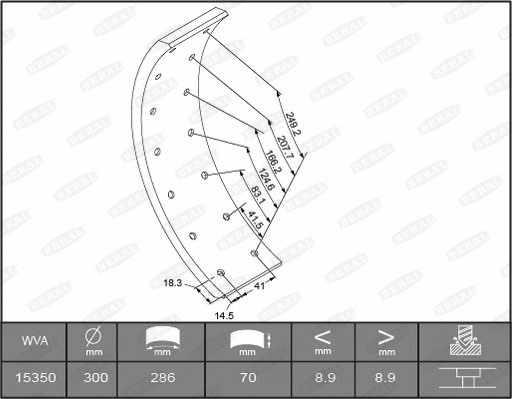 1534909006015493 BERAL Комплект тормозных башмаков, барабанные тормоза (фото 2)