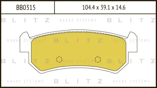 BB0315 BLITZ Колодки тормозные дисковые /комплект 4 шт/ (фото 2)
