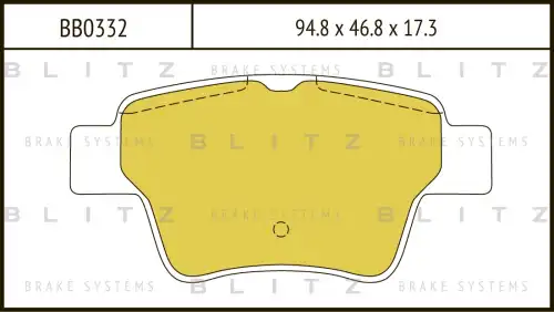 BB0332 BLITZ Колодки тормозные дисковые /комплект 4 шт/ (фото 1)