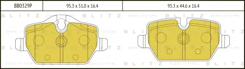 BB0329P BLITZ Колодки тормозные дисковые /комплект 4 шт/ (фото 1)