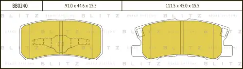 BB0240 BLITZ Колодки тормозные дисковые /комплект 4 шт/ (фото 1)