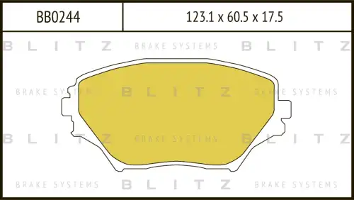 BB0244 BLITZ Колодки тормозные дисковые /комплект 4 шт/ (фото 2)