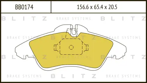 BB0174 BLITZ Колодки тормозные дисковые /комплект 4 шт/ (фото 2)