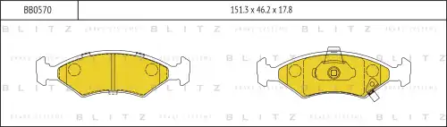 BB0570 BLITZ Колодки дисковые передние kia sephia fa 1.6i 93-95 (фото 1)