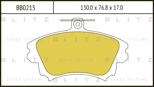 BB0215 BLITZ Колодки тормозные дисковые /комплект 4 шт/ (фото 2)
