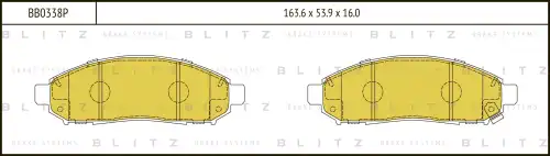 BB0338P BLITZ Колодки дисковые передние nissan pathfinder/navara 2.5dci 4wd 05> (фото 1)