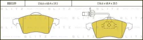 BB0189 BLITZ Колодки тормозные дисковые /комплект 4 шт/ (фото 1)